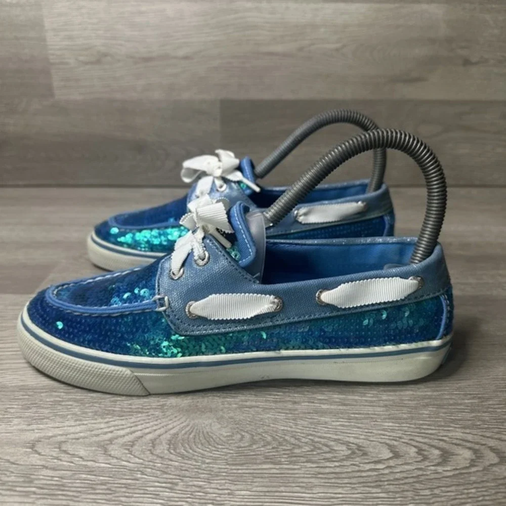 Sperry Top Sider Bahama Blue‎ Sequin Boat Shoes in Women's Size 6.5 M